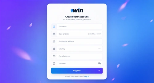 1win registration form